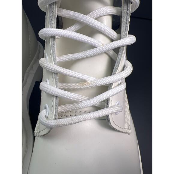 Dr. Martens 1460 Pascal Mono Boots Women's 8 Smooth White Leather 8 Eye Lace Up - Picture 11 of 13